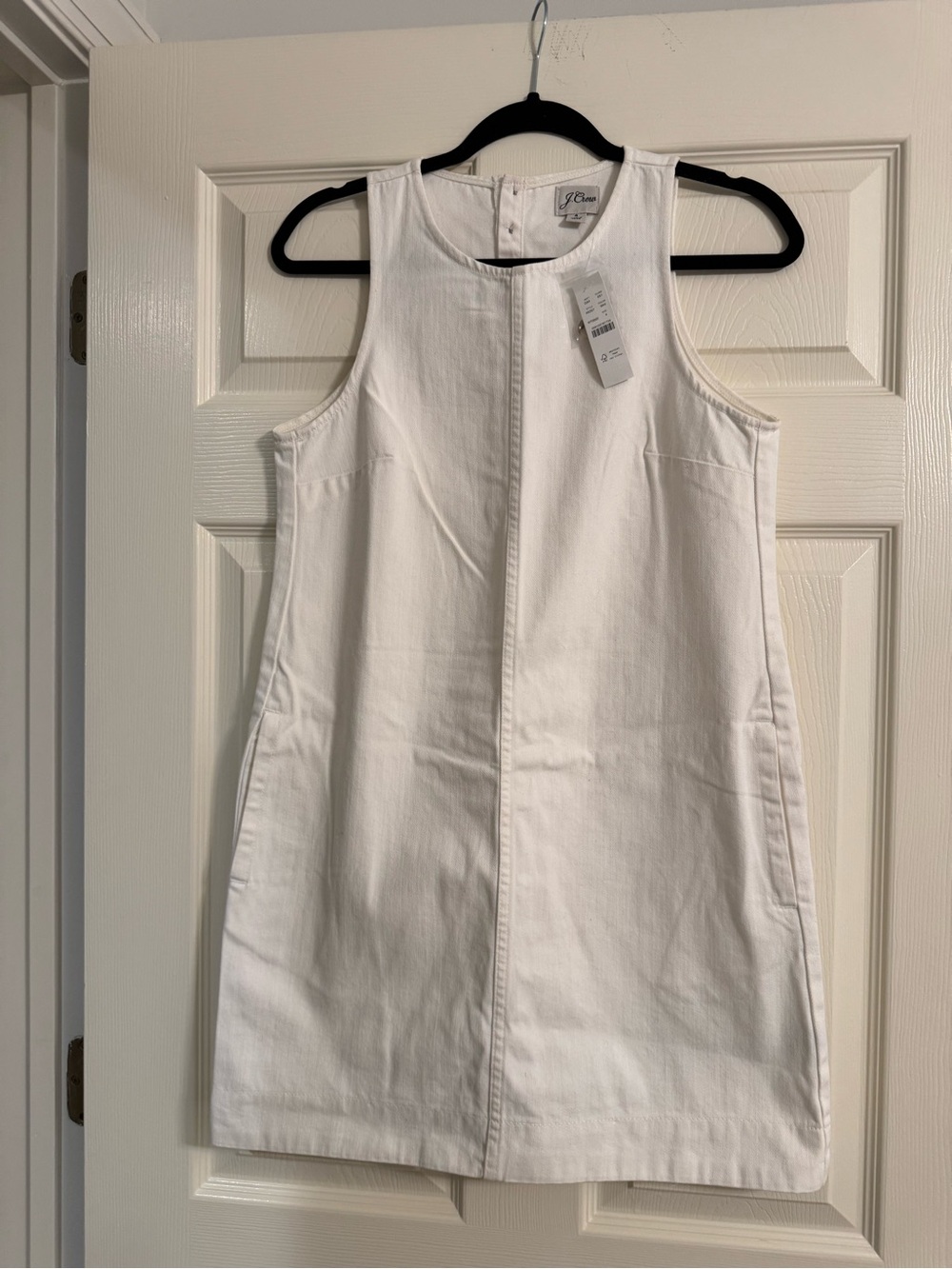 J. Crew White Sleeveless Shift Mini Dress